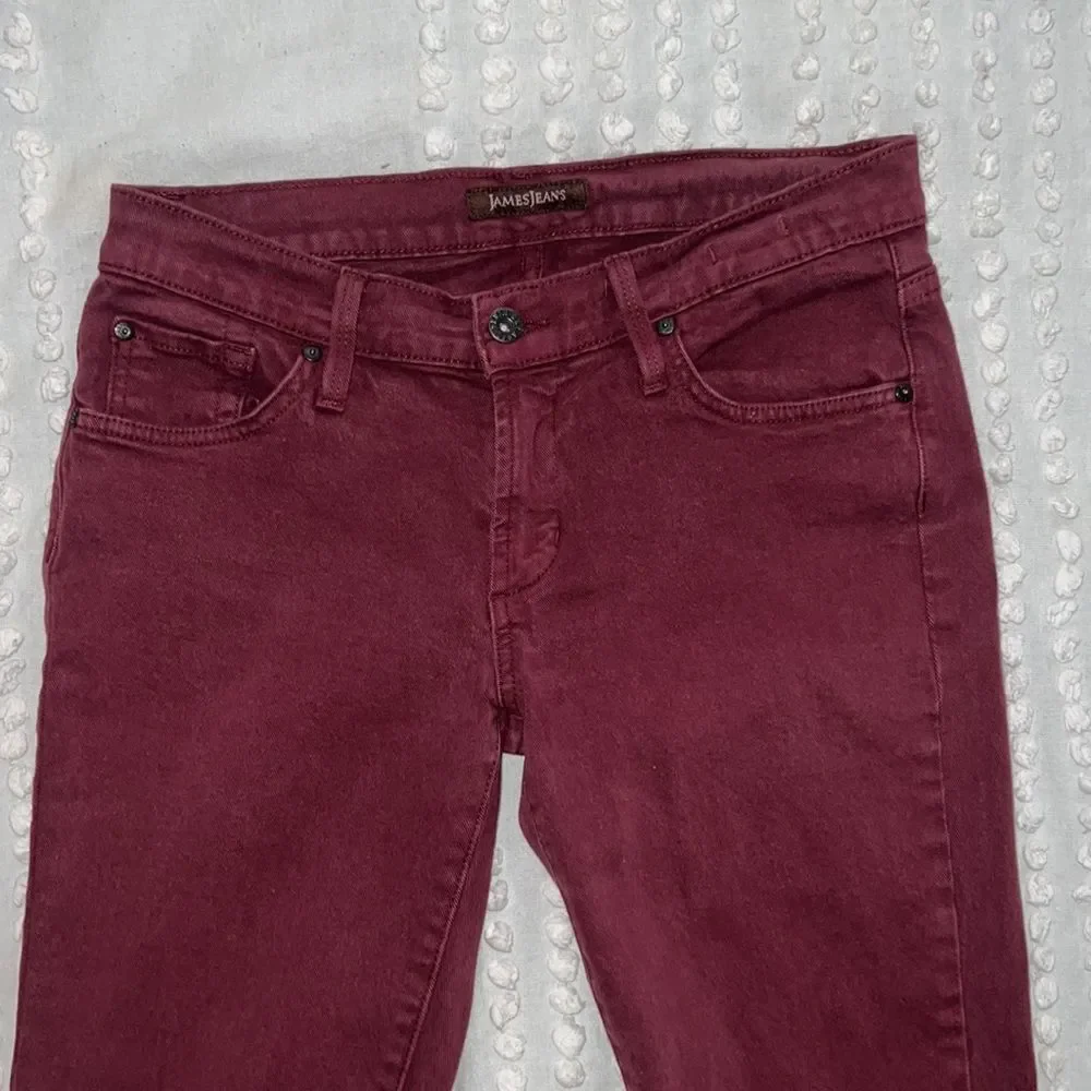 Deep Red/Purple Aged Denim Jeans